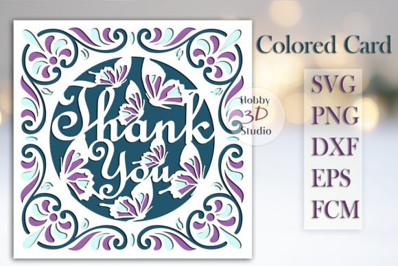 Download Thank You Card SVG Colored Templates SVG - Card Collection