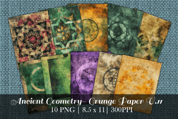 Download Ancient Geometry Antique Grunge Paper 11 - Geometry Collection