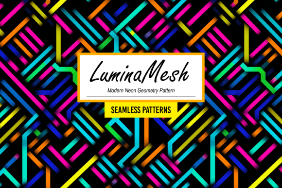 Download LuminaMesh: Modern Neon Geometry Pattern - Geometry Collection