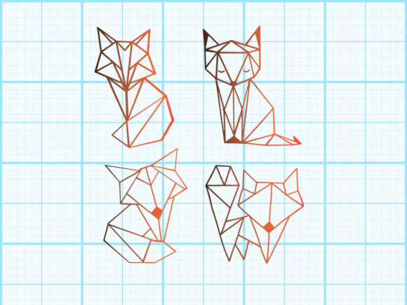 Download Fox Cute Geometrical Design - Geometrical Collection