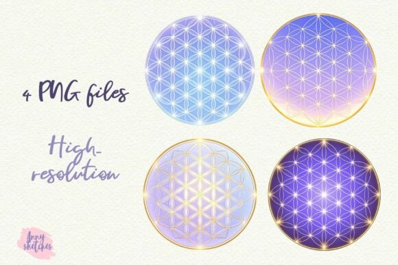 Download 4 Flower of Life Sacred Geometry Clipart - Geometry Collection