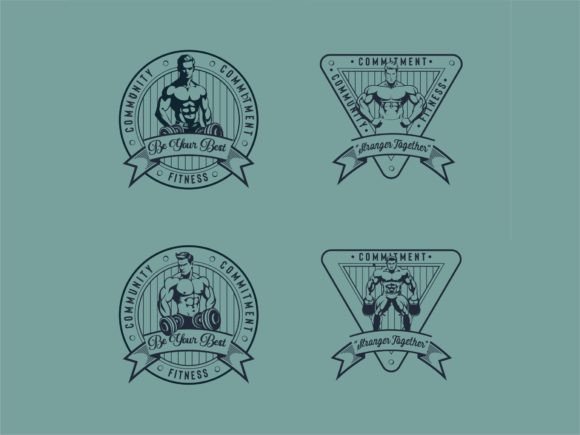 Download Vintage Fitness Logotype Stamp Badge - Stamp Collection