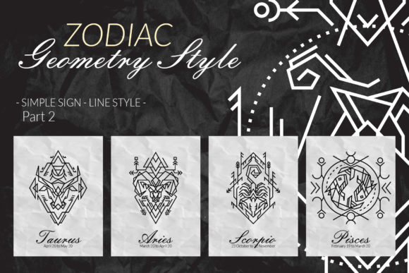 Download Zodiac Sacred Geometry Style Part 2 - Geometry Collection