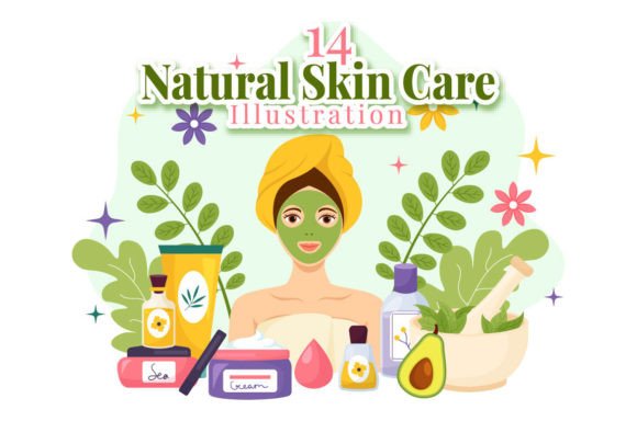 Download 14 Natural Skin Care Vector Illustration - Skin care Collection