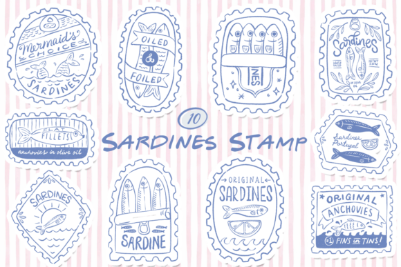 Download Sardines Stamp PNG Clipart Bundle - Stamp Collection