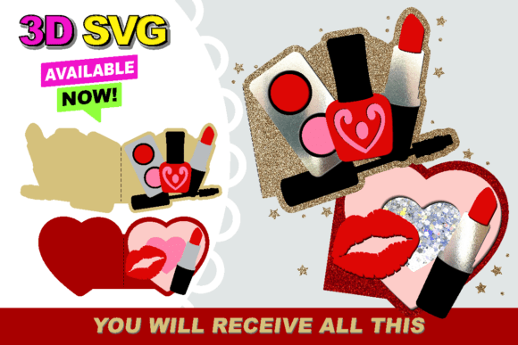 Download Make Up Card 3D SVG - Card Collection