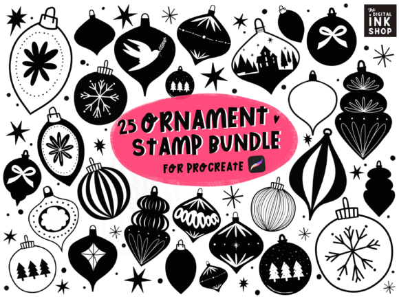 Download Procreate Ornament Graphic Stamps + Text - Stamp Collection