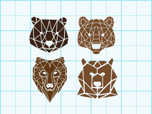 Download Bear Head Geometrical Design - Geometrical Collection