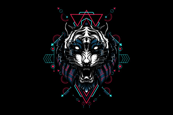 Download Mythical Tiger Sacred Geometry - Geometry Collection